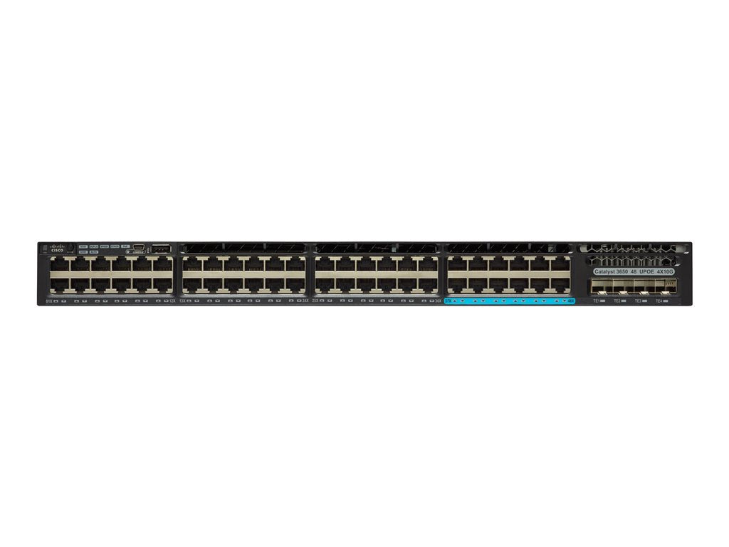 Cisco Catalyst 3650-48PS-S - Switch - L3 - managed - 48 x 10/100/1000 (PoE+) + 4 x SFP - desktop, rack-mountable - PoE+