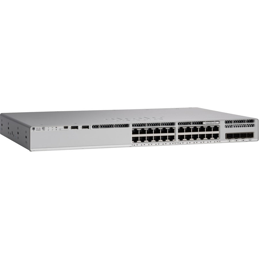 Cisco Catalyst 9200L 1U RM L3 Network Advantage Switch 2GB RAM 4GB Flash 24xGbE RJ-45 4xGbE SFP Uplink C9200L-24T-4G-A
