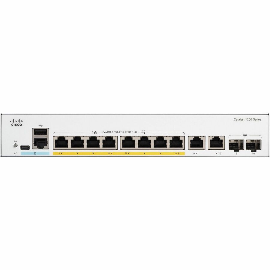 Cisco Catalyst C1200-8P-E-2G Ethernet Switch - 10 Ports - Manageable - Gigabit Ethernet -