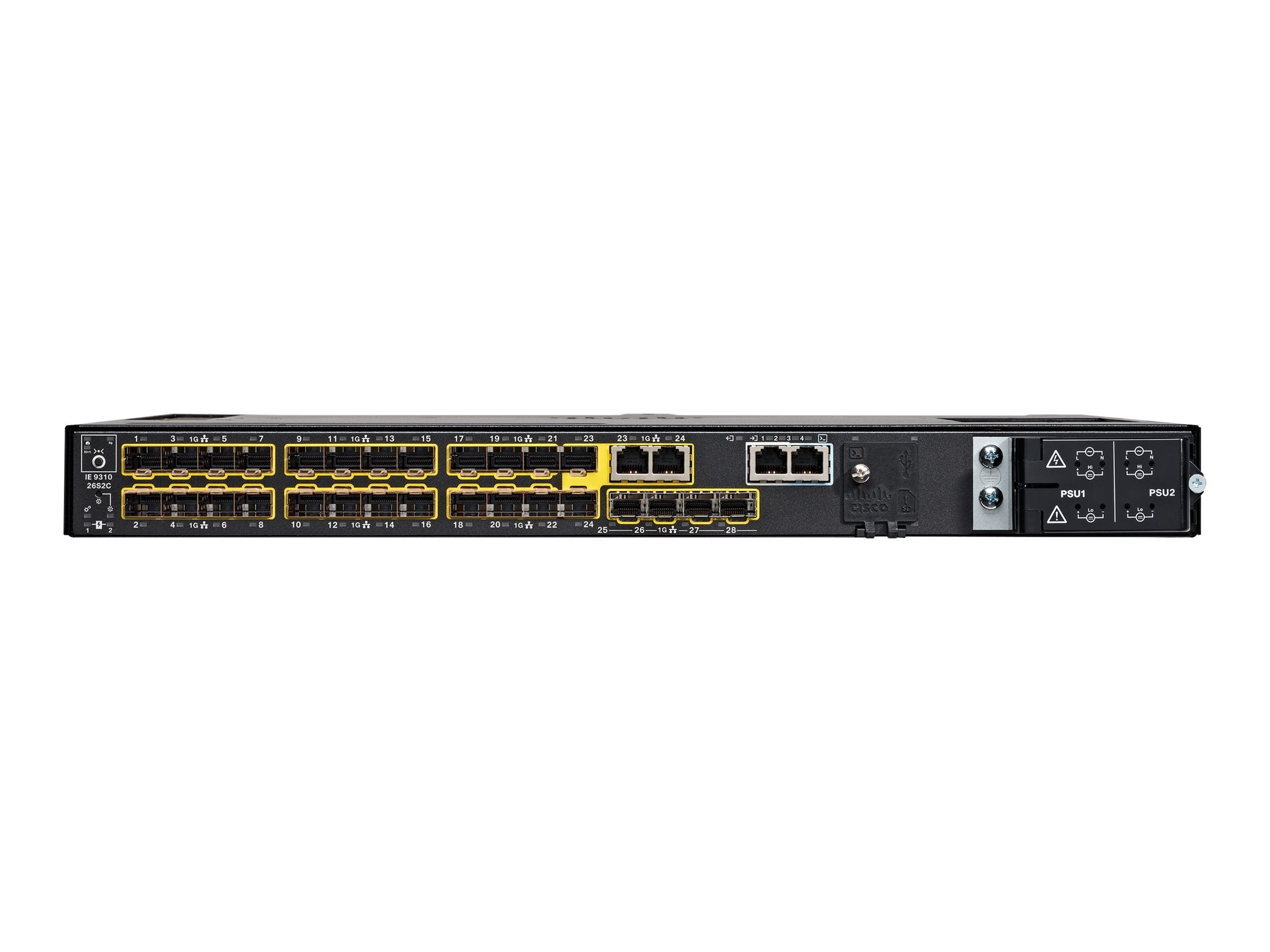 Cisco Catalyst IE9310 Rugged Series - Switch - managed - 22 x Gigabit SFP + 2 x combo 10/100/1000Base-T / 100/1000Base-FX SFP IE-9310-26S2C-A=
