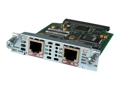 Cisco - Fax / modem - 56 Kbps - K56Flex, V.90, V.92 - analog ports: 2 - refurbished - for Cisco 1841 3G, 1841 ADSL2,
