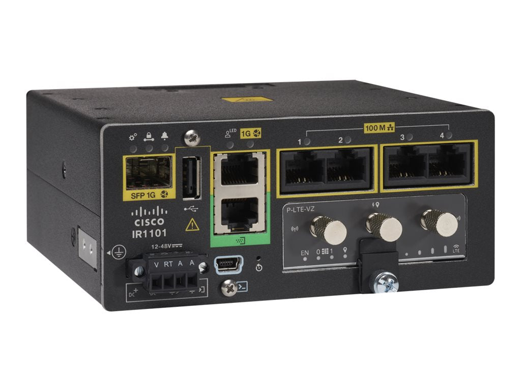 Cisco Industrial Integrated Services Router 1101 - Router 4-port switch - 1GbE - WAN ports: 2 - - remanufactured IR1101-A-K9-RF