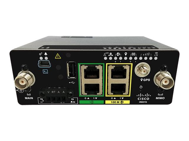 Cisco Industrial Integrated Services Router 807 - Wireless router - WWAN - 2-port switch - WAN ports: 2 - DIN rail mountable, IR807G-LTE-VZK9-RF