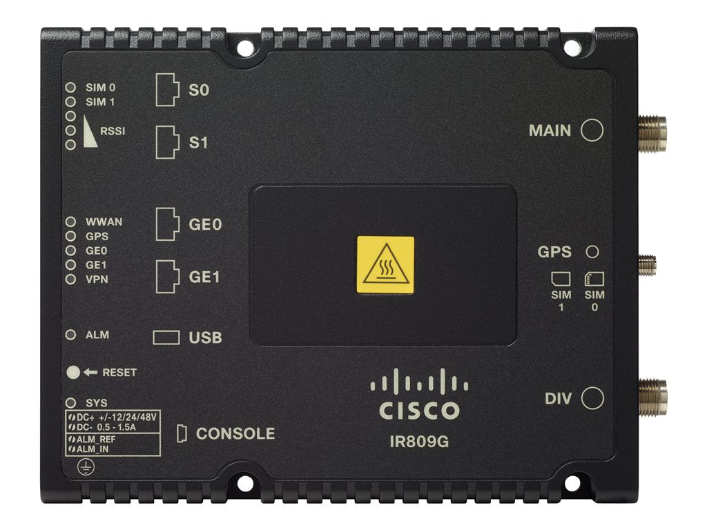 Cisco Industrial Router 809 - - wireless router - - WWAN 2-port switch - 1GbE - refurbished IR809G-LTE-LAK9-RF
