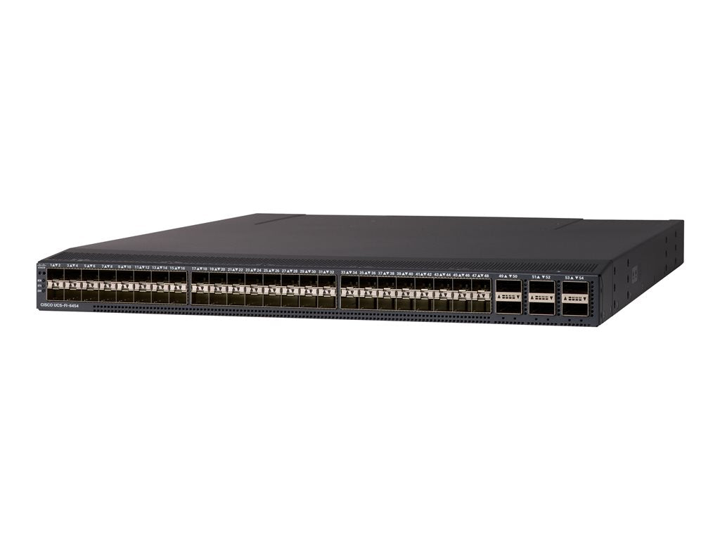 Cisco UCS 6454 Fabric Interconnect - Switch - managed - 36 x 10/25 Gigabit SFP28 + 4 x 1/10/25 Gigabit SFP28 + 6 x 40/100 Gigabit HX-FI-6454-RF