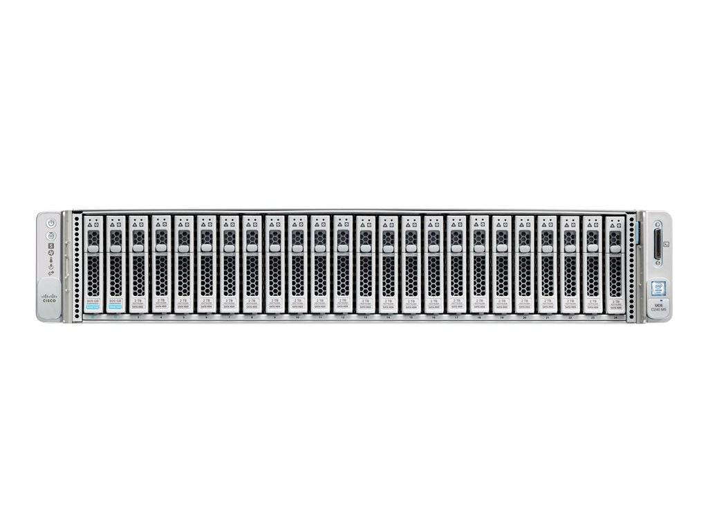 Cisco UCS C240 M5 SFF Rack Server - Server - rack-mountable - 2U - 2-way - no CPU up to - RAM 0 GB - SATA/SAS/PCI Express - hot-swap UCSC-C240-M5SX-RF