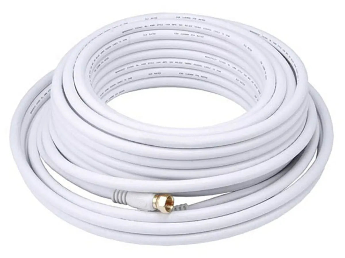 Cl2 Coaxial Cable With F Type 50Ft White