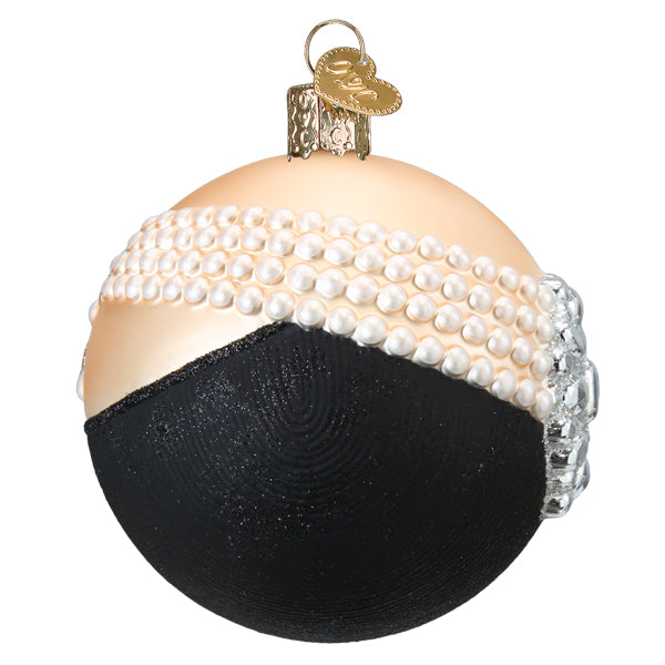Classic Audrey Round Glass Ornament