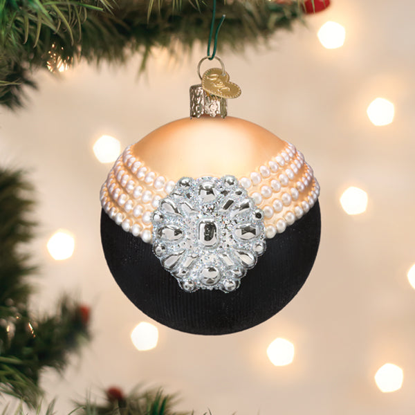 Classic Audrey Round Glass Ornament