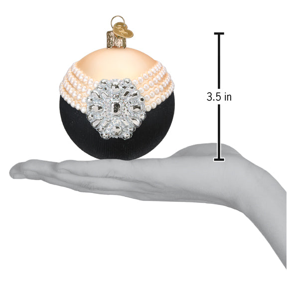 Classic Audrey Round Glass Ornament