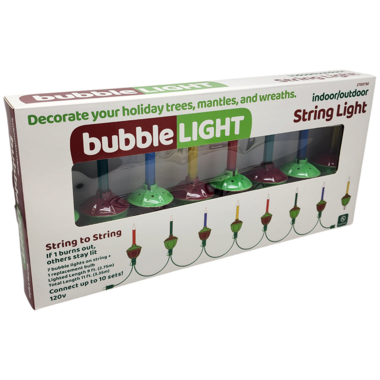 Classic Bubble Light String Light - 7 Light Set