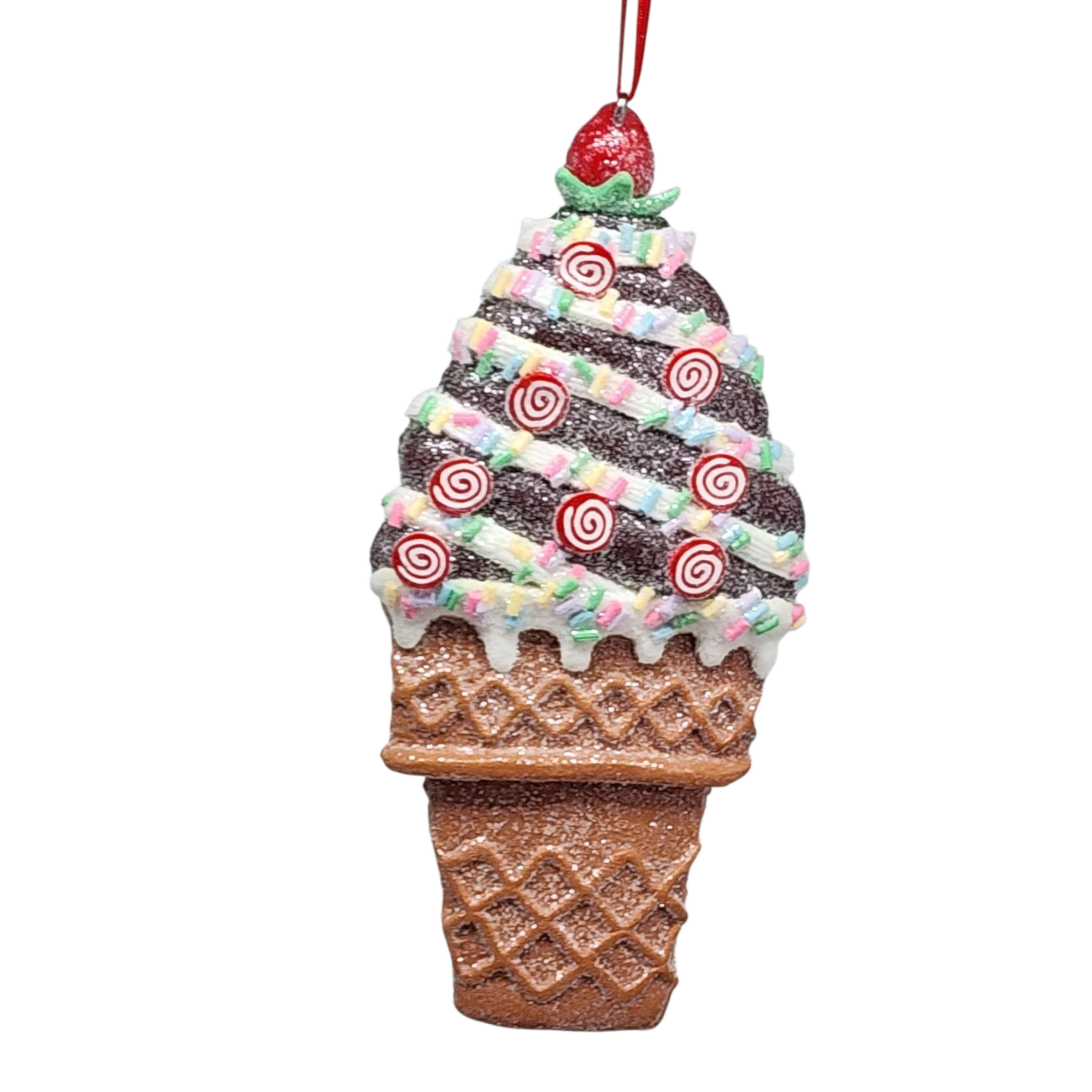 Claydough Ice Cream Ornament - Chocolate