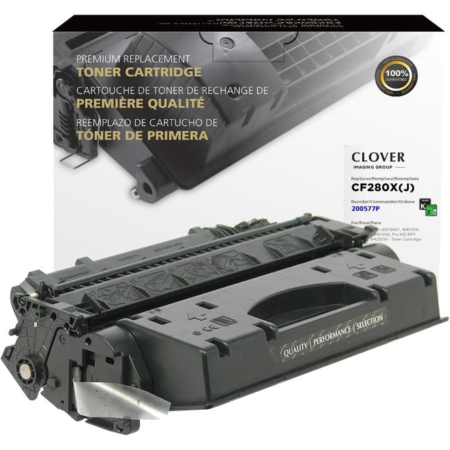 Clover Technologies Remanufactured Extended Yield Laser Toner Cartridge - Alternative for HP 80X (CF280X, CF280X(J)) - Black Pack 200577P