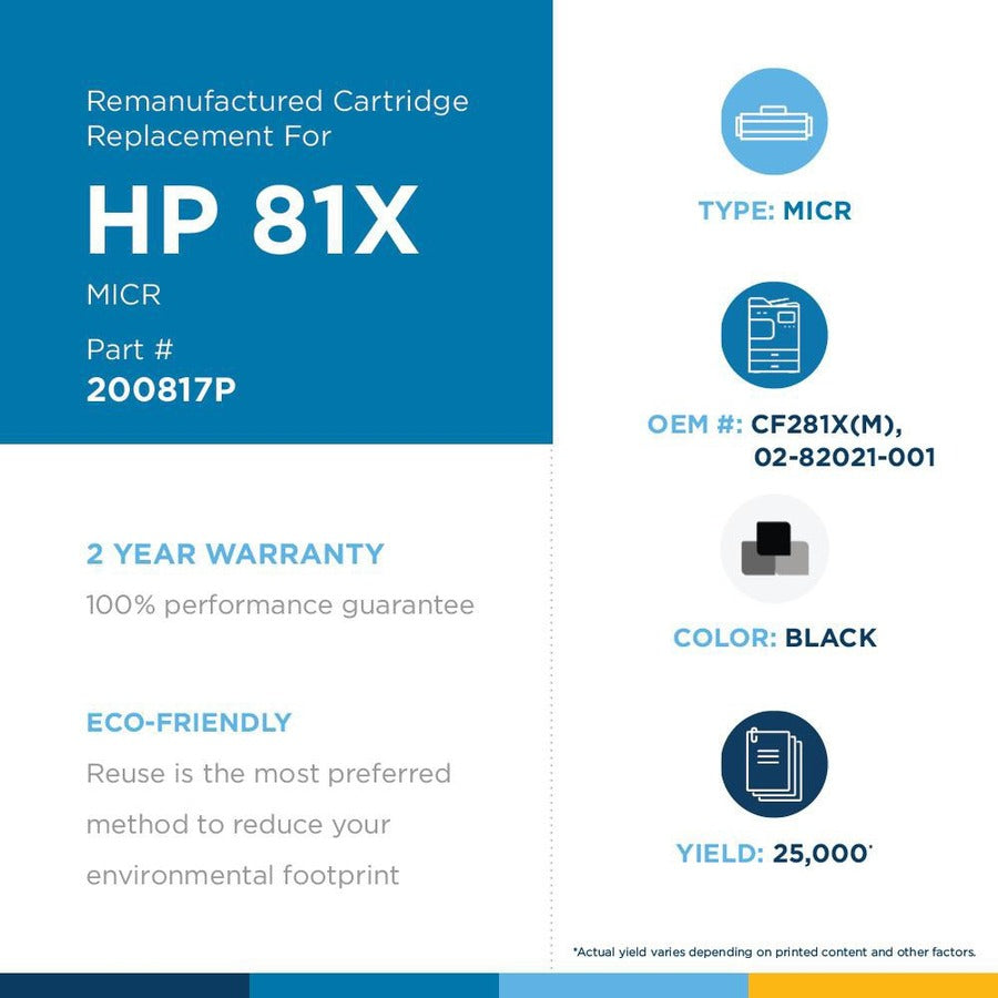 Clover Technologies Remanufactured High Yield Laser Toner Cartridge - Alternative for HP CF281X - Black - 1 Pack 200817P