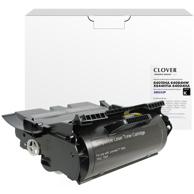 Clover Technologies Remanufactured High Yield Laser Toner Cartridge - Alternative for Lexmark (T640, T642, T644, X642, X644, X646, 64015HA, 64084HW, X644H11A, 64004HA, 64035HA, ...) - Black Pack 200222P