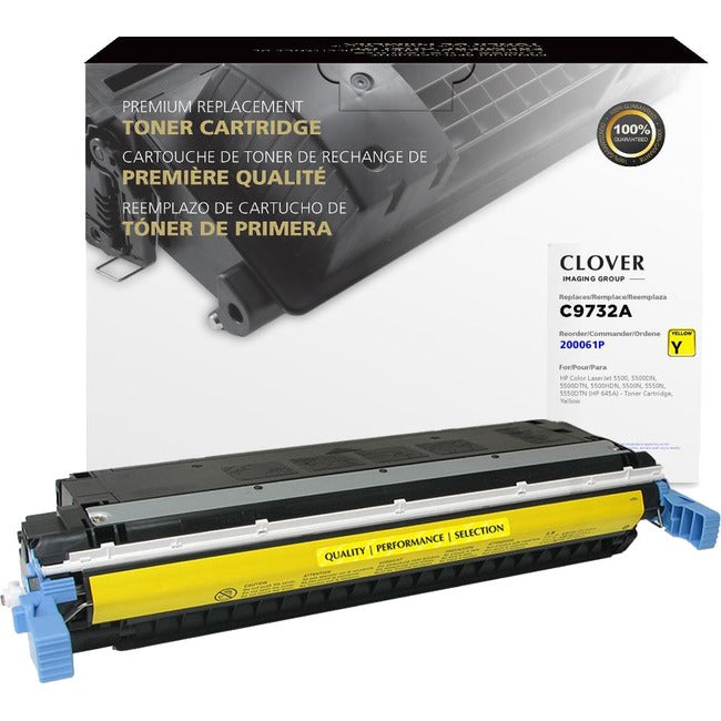 Clover Technologies Remanufactured Laser Toner Cartridge - Alternative for HP 645A, EP-86Y (C9732A, 6829A005) - Yellow Pack 200061P