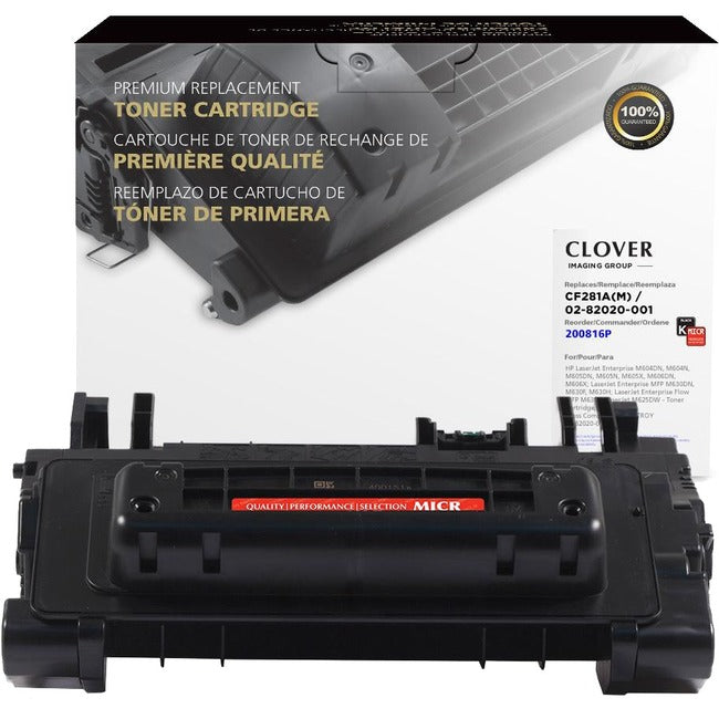 Clover Technologies Remanufactured MICR Laser Toner Cartridge - Alternative for HP CF281A - Black - 1 Pack 200816P