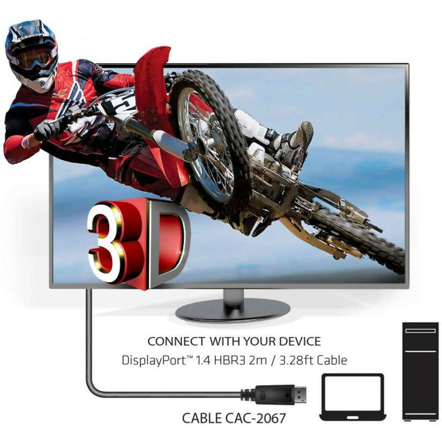 Club 3D DisplayPort 1.4 HBR3 Cable 8K60Hz Male / Male 1m/3.28ft CAC-2067