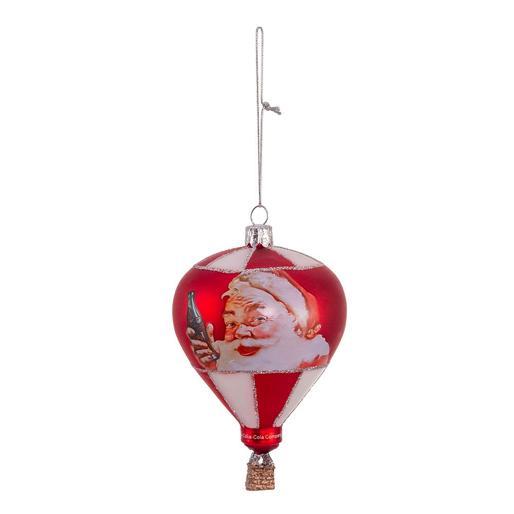 Coca-Cola Glass Hot Air Balloon Ornament
