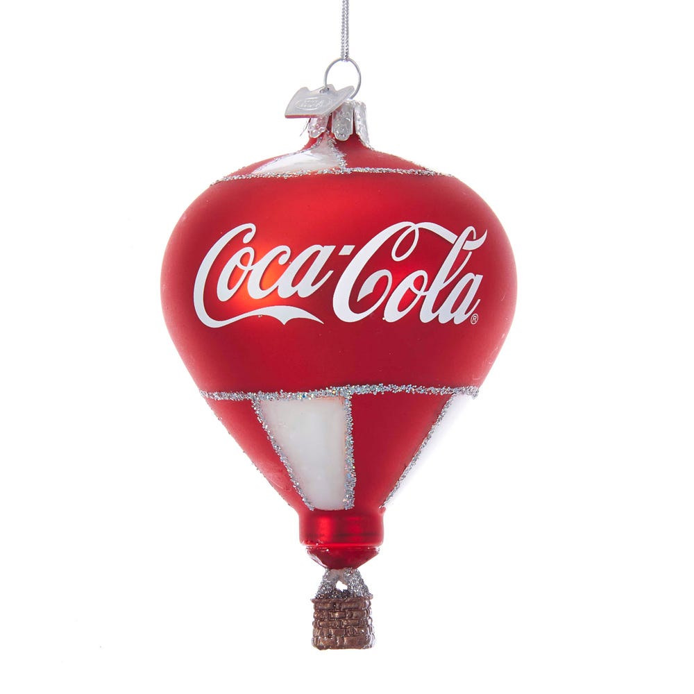 Coca-Cola Glass Hot Air Balloon Ornament