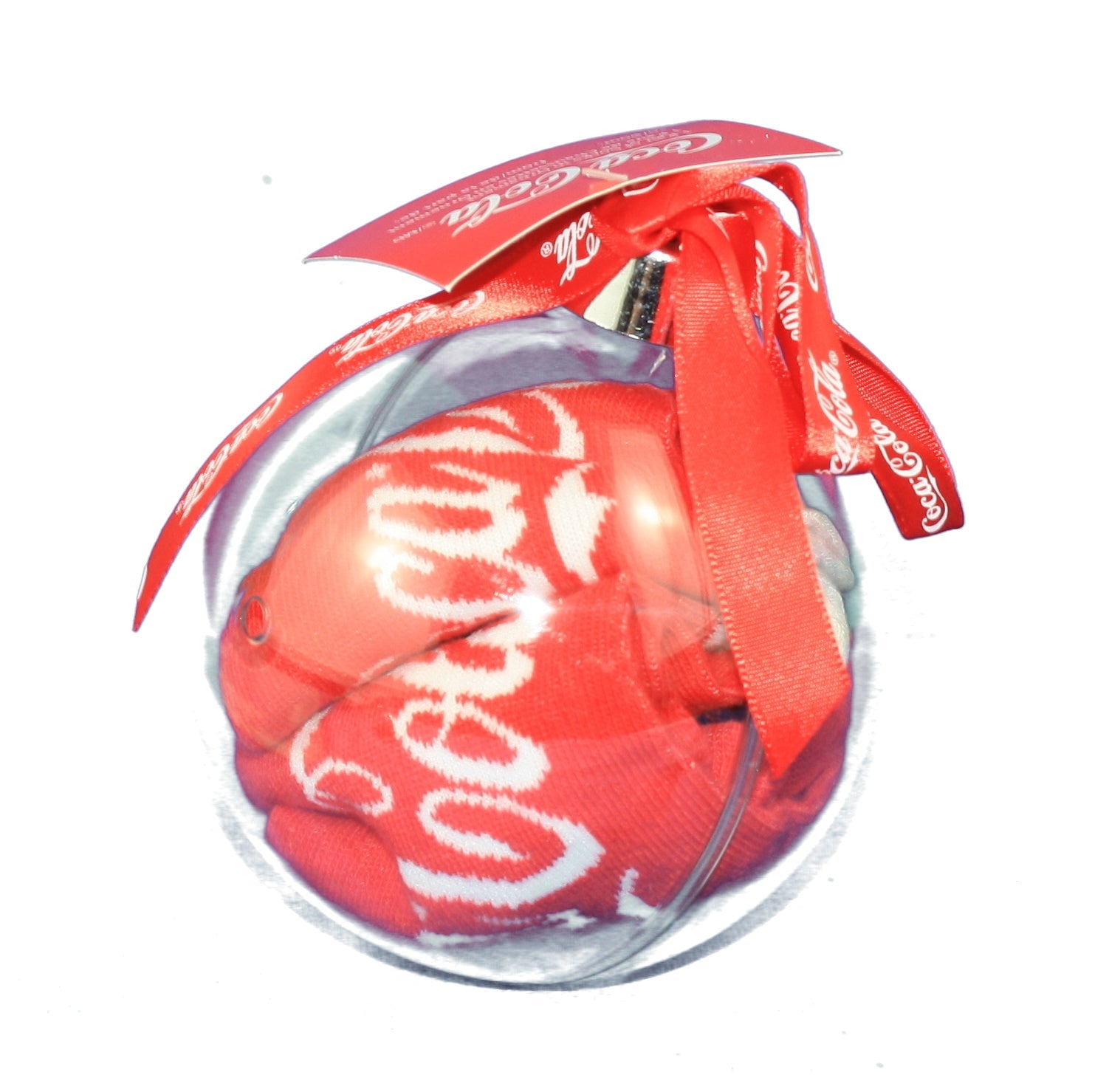 Coca-Cola Socks In Acrylic Ball - Red