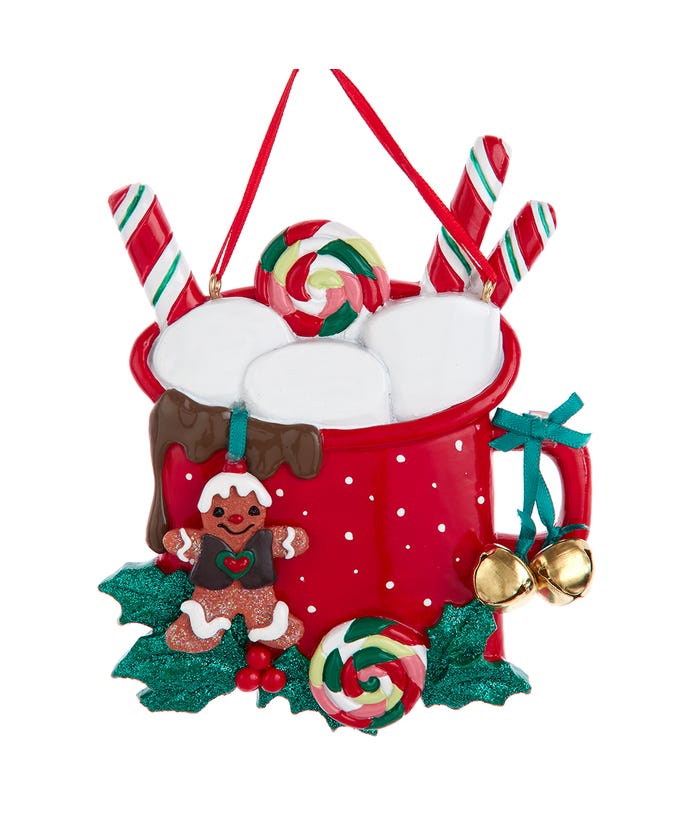 Cocoa Mug With Marshmallows Ornament - Family of 3