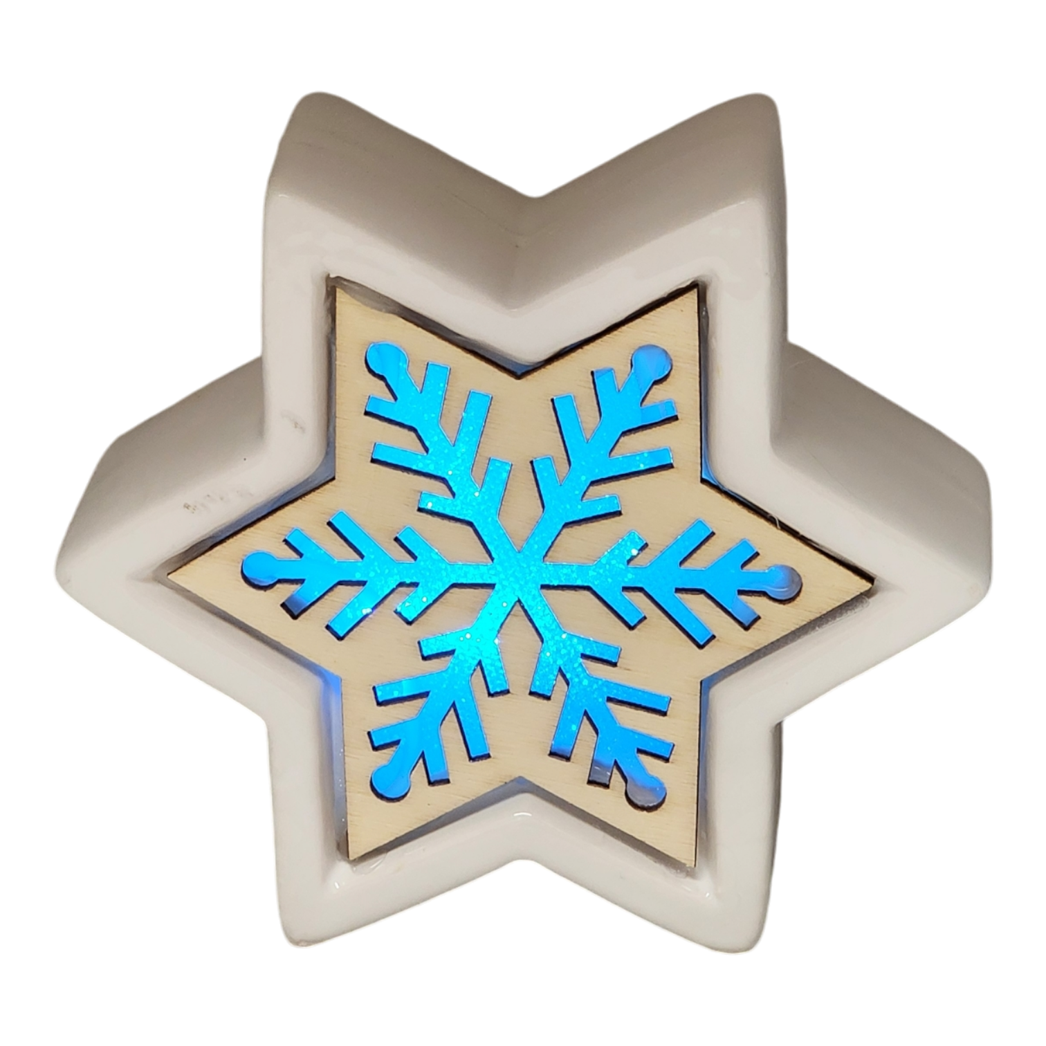 Color Changing Dolomite & Wood Decor - Snowflake