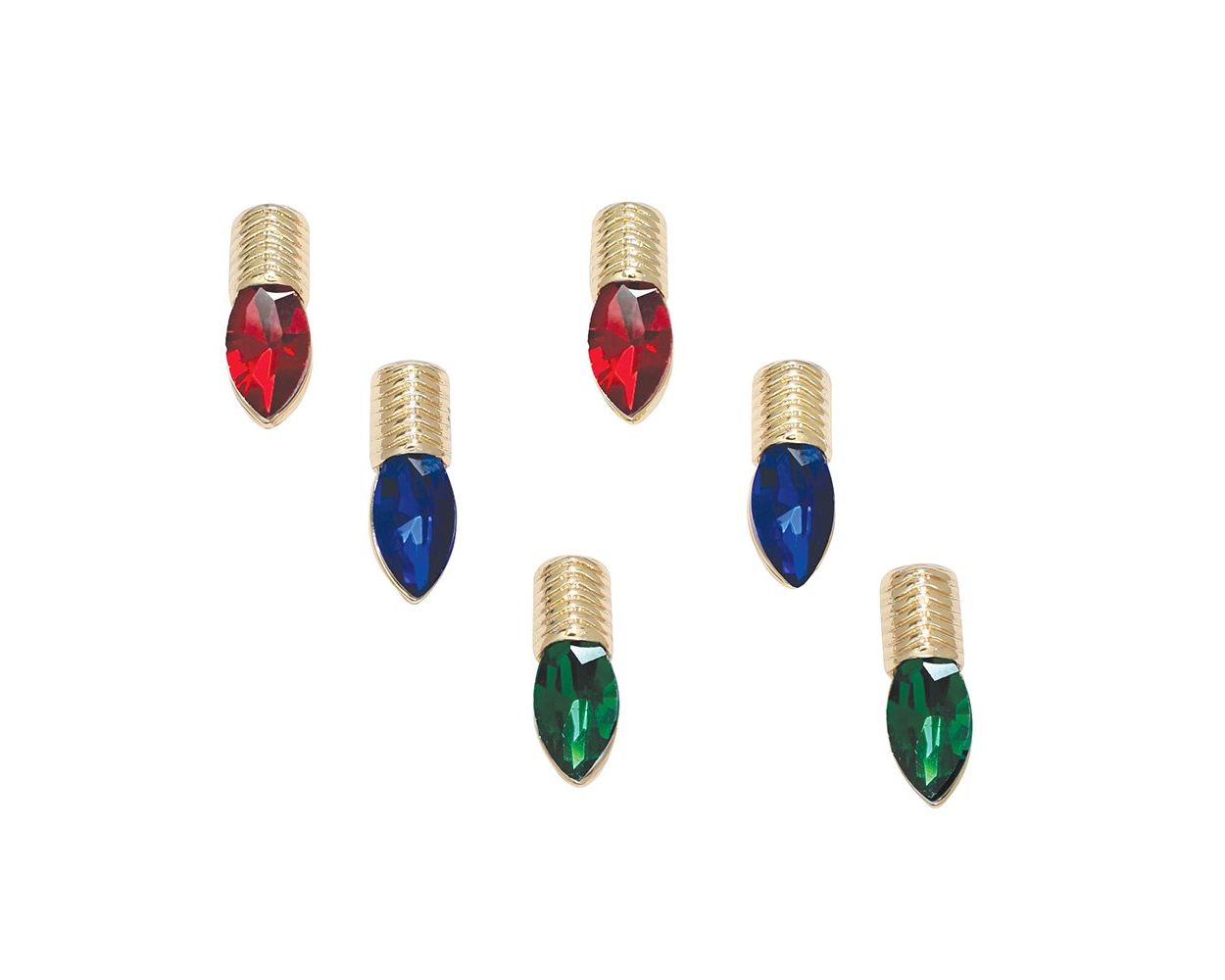 Colorful Holiday Crystal Bulbs Trio Earrings