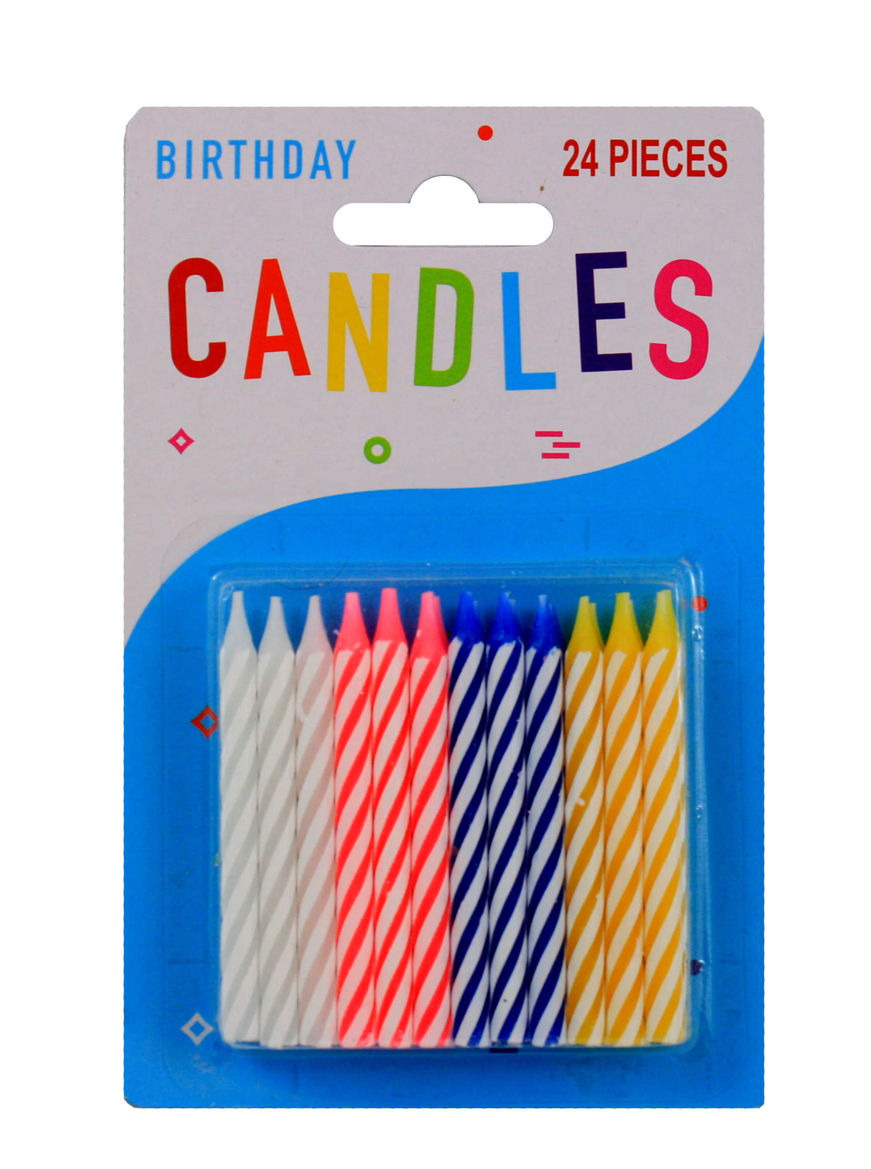 Colorful Spiral Cake Candles - 24 pack