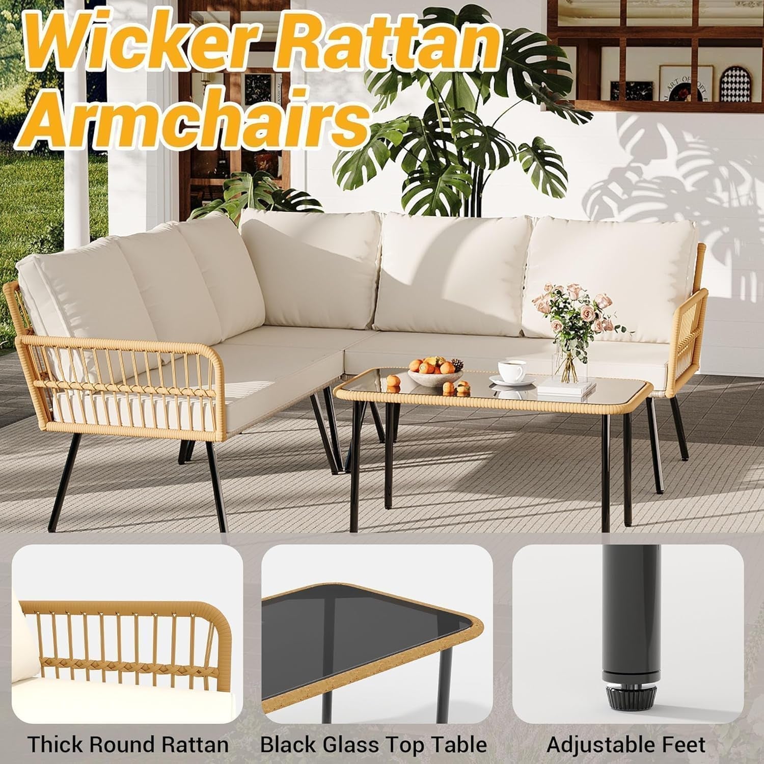 Comfortable Outdoor Sectional Patio Furniture Set for Relaxation