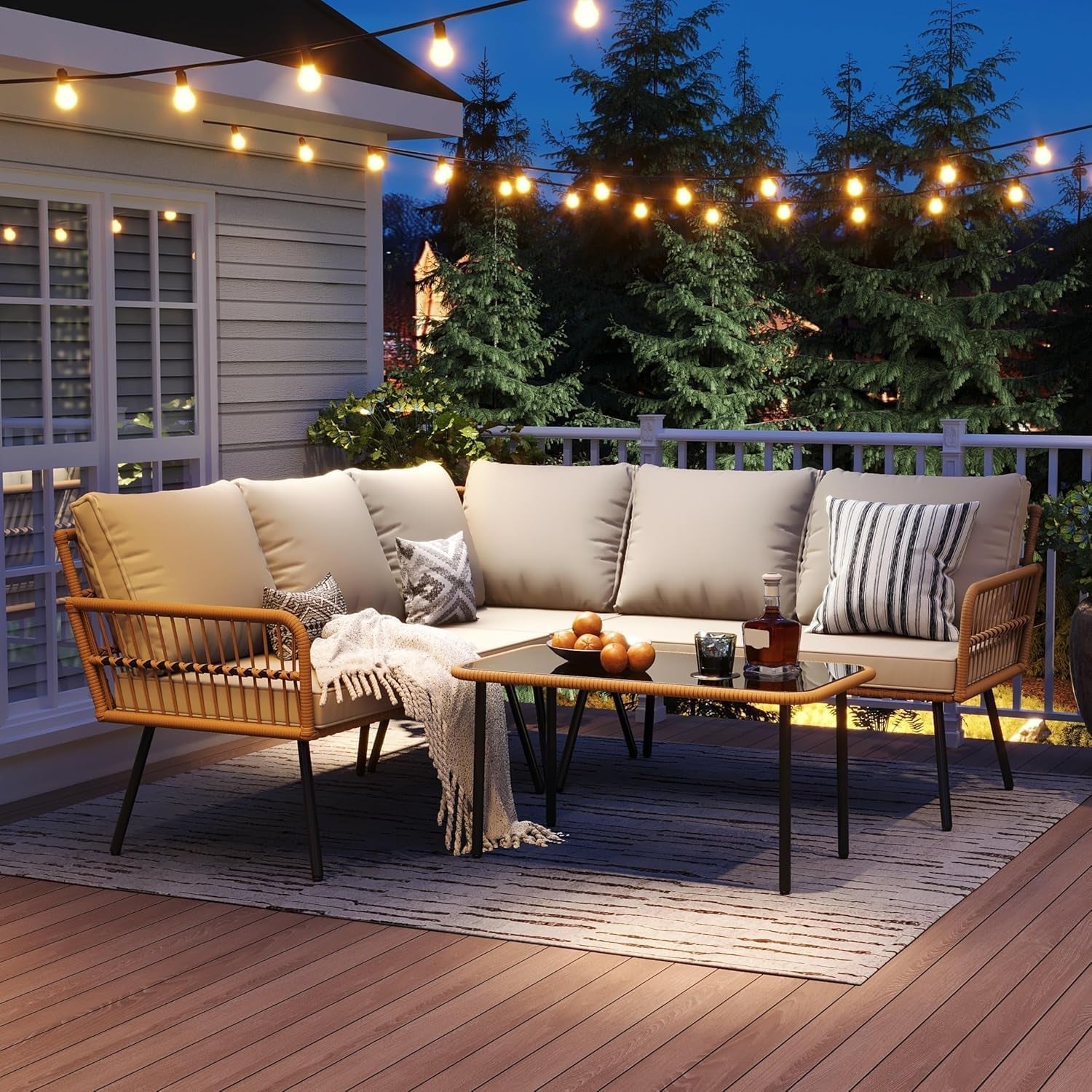 Comfortable Outdoor Sectional Patio Furniture Set for Relaxation