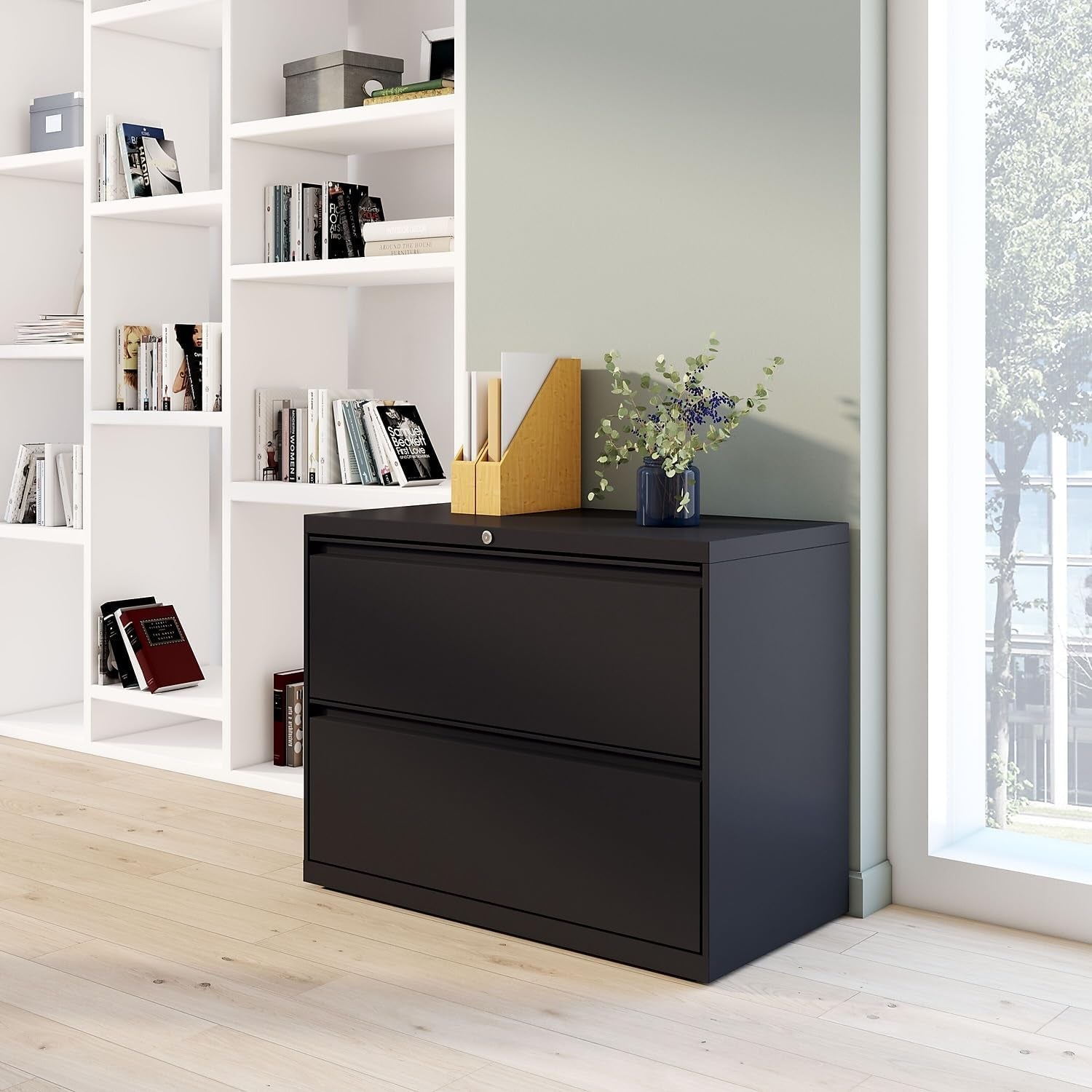 Commercial 36 Inch Wide 2 Drawer Lateral File Cabinet Black