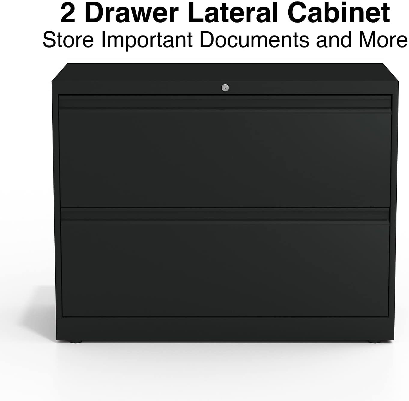 Commercial 36 Inch Wide 2 Drawer Lateral File Cabinet Black