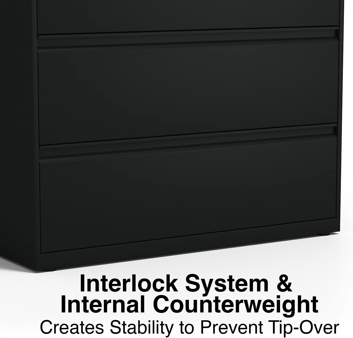Commercial 36 Inch Wide 2 Drawer Lateral File Cabinet Black