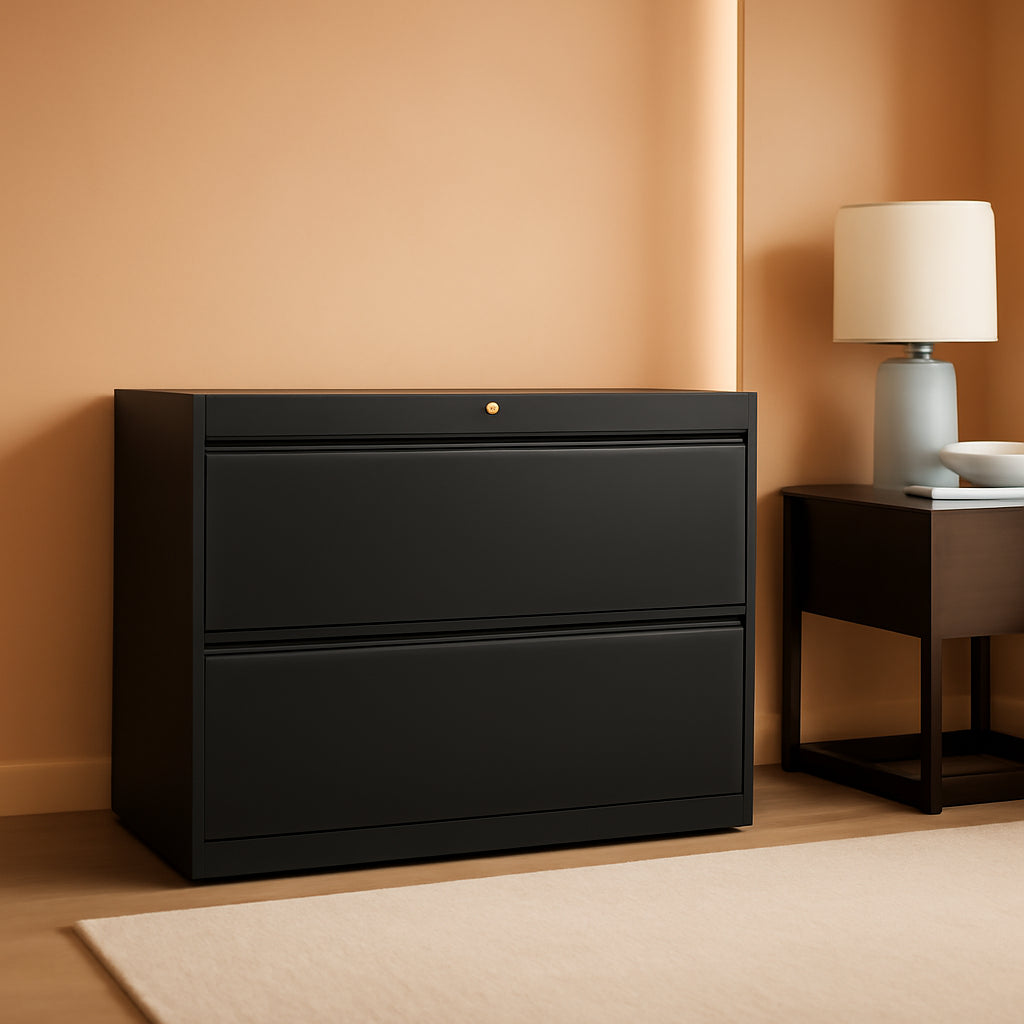 Commercial 36 Inch Wide 2 Drawer Lateral File Cabinet Black