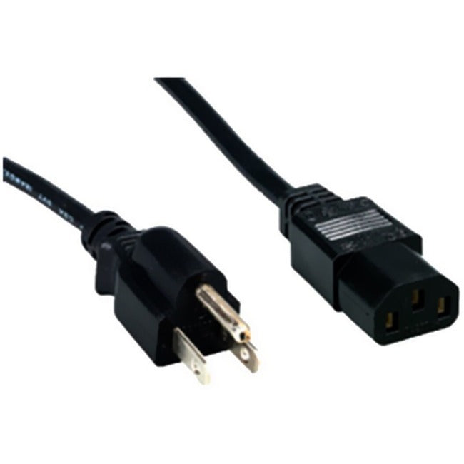 Comprehensive Standard Pc Power Cord, Nema 5-15P To Iec 60320-C13, 18/3 Svt, Black 1Ft.