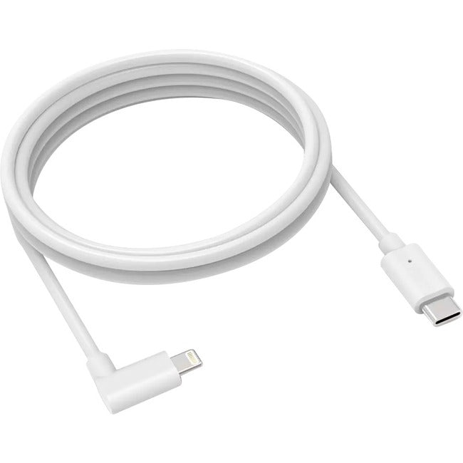 Compulocks 6ft USB-C Male to 90 Degree Lightning Charging Cable Right Angle White 6FTC90DLT01