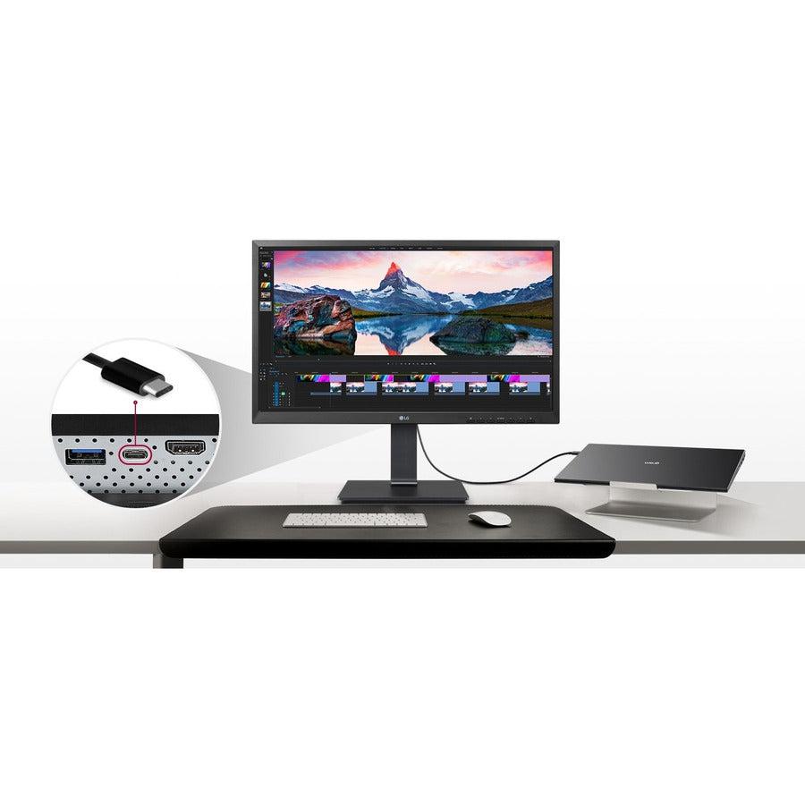 Computer Monitor with Speakers and Camera - LG 23.8" IPS FHD Business Display | TecISoft 24BP750C-B