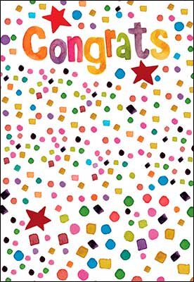 Congratulations Card - Colorful Confetti