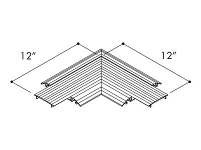 Connectrac Express - Cable raceway corner fitting - 90ï¿½ angled - floor mountable - silver CTXPO1ACC90SV