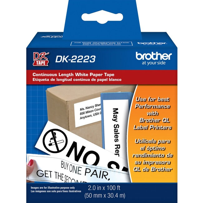 Continuous Length Paper Label 50Mm X 30.4M (1.97Inches X 100Feet) For Ql500, 55