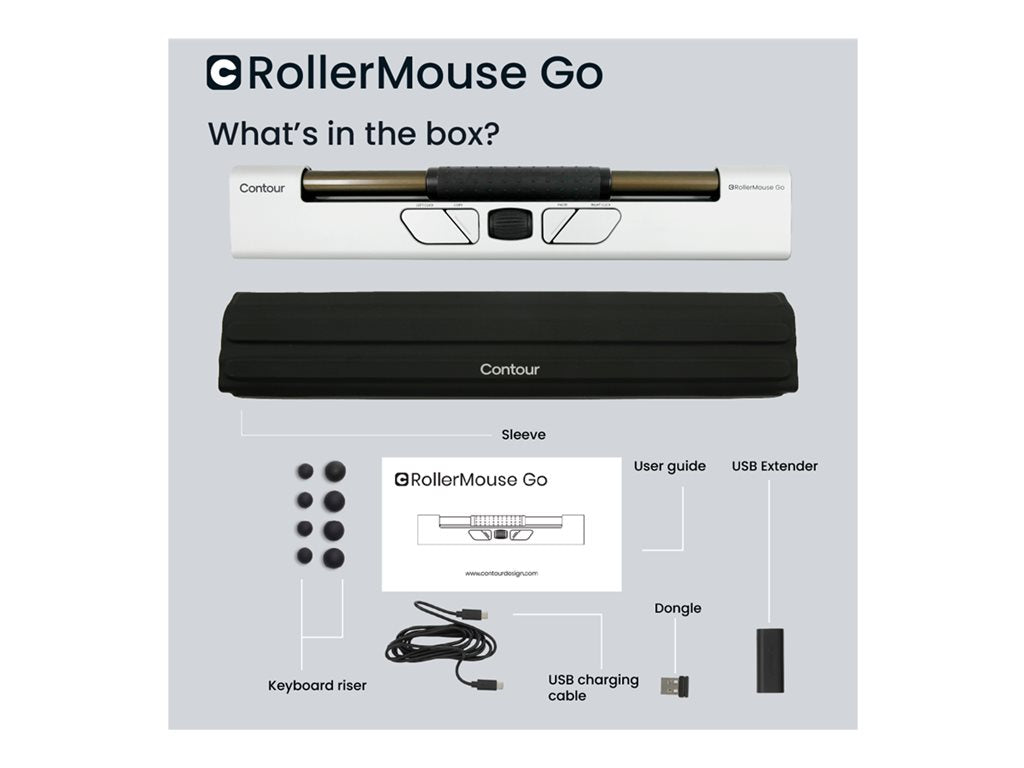 Contour RollerMouse Go - Centred mouse - ergonomic - 5 buttons - wireless - Bluetooth, USB-C