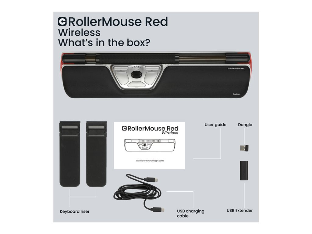 Contour RollerMouse Red - Centred mouse - ergonomic - 7 buttons - wireless - Bluetooth