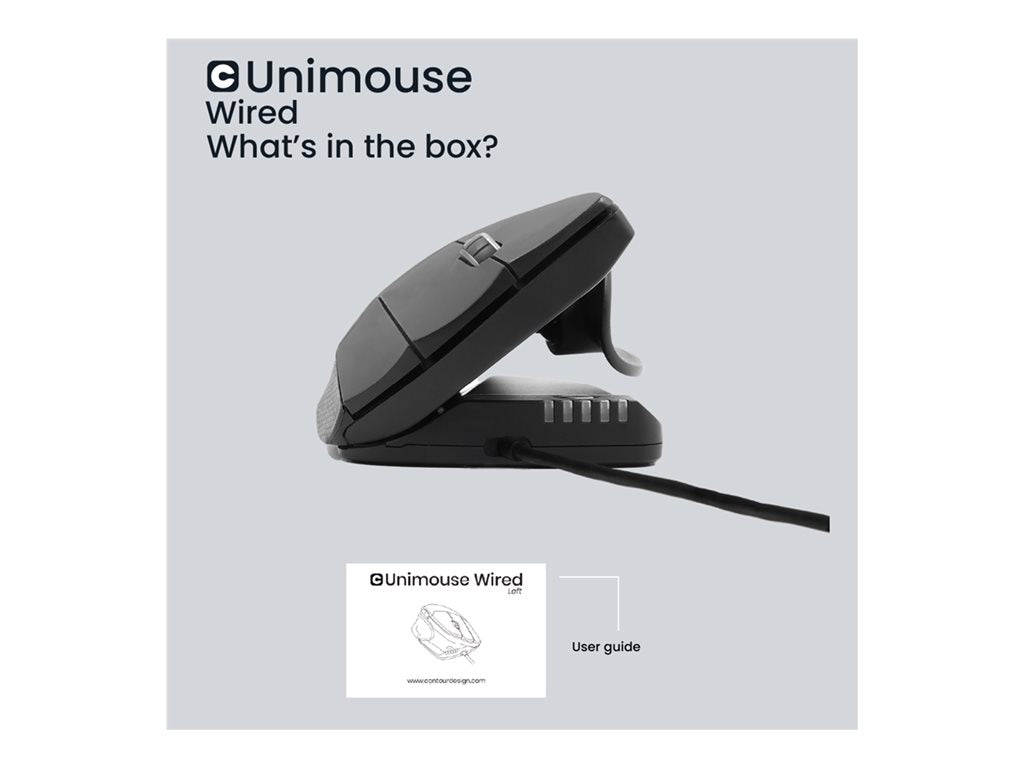 Contour Unimouse - Mouse - ergonomic - infrared - 7 buttons - wired - USB-C - black