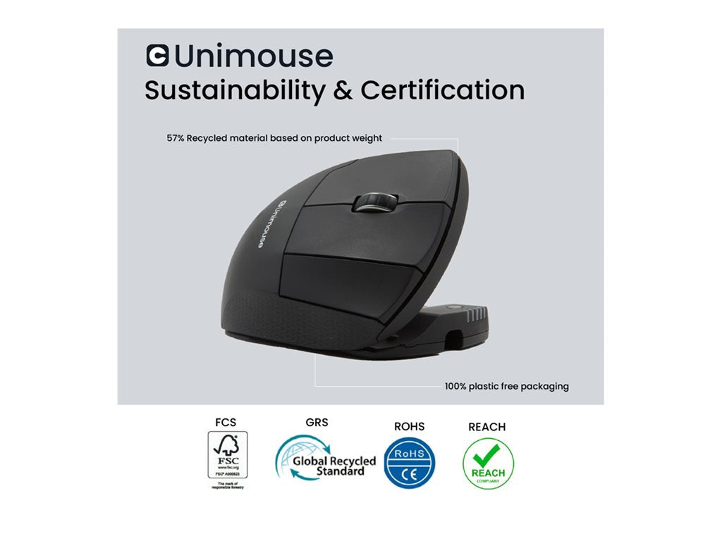 Contour Unimouse - Mouse - ergonomic - infrared - 7 buttons - wired - USB-C - black