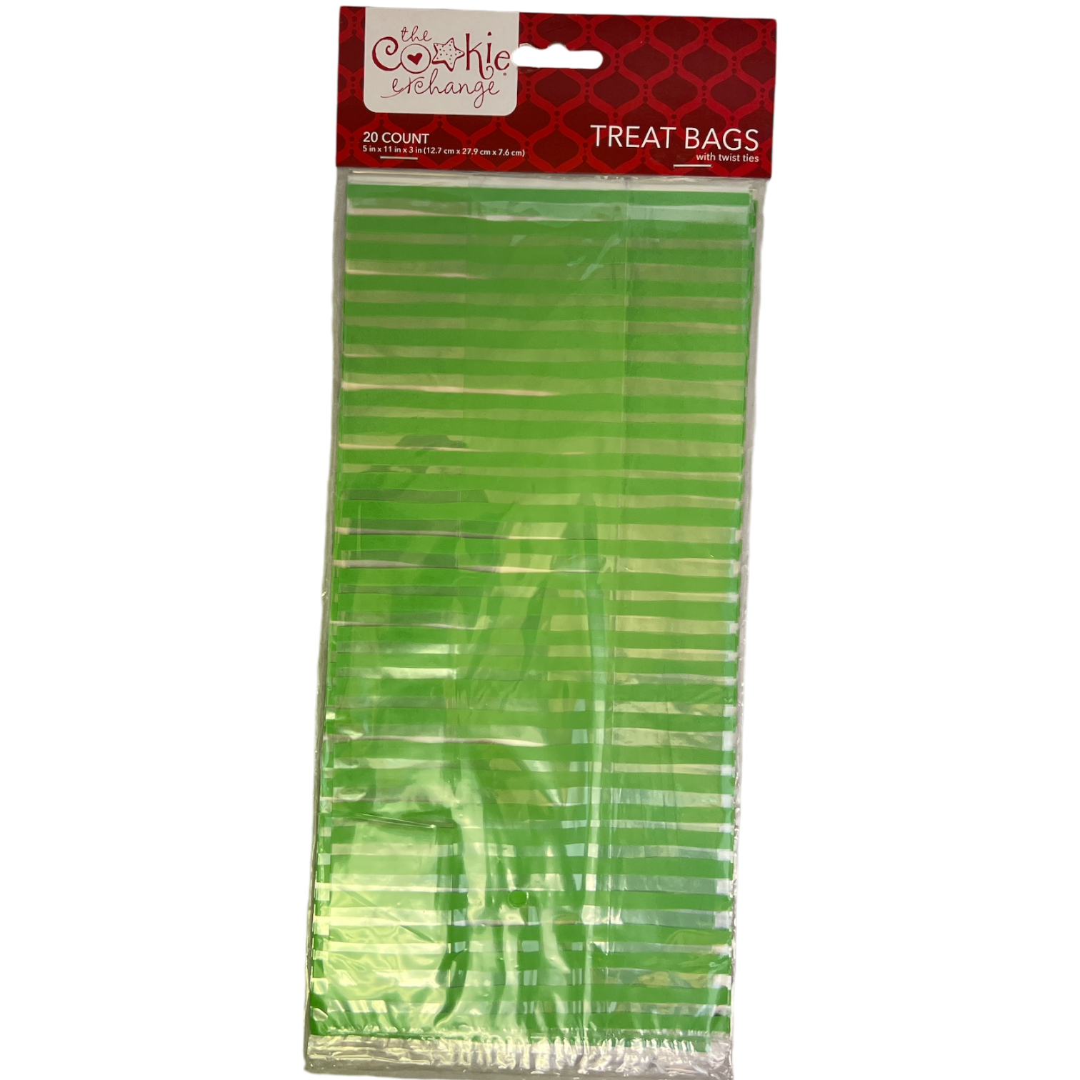 Cookie Cello Treat Bag 20 count - Green Stripe
