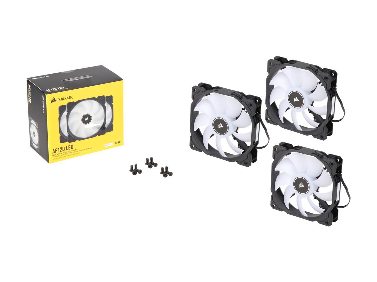 Corsair Af Series Af120 Led (2018) Co-9050082-Ww 120Mm White Led Case Fan, 3-Pack.