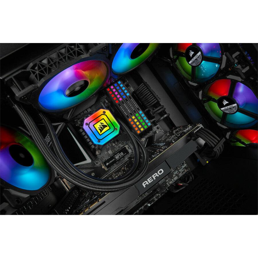 Corsair Hydro Series, Icue H100I Elite Capellix, 240Mm Radiator, Dual Ml120 Rgb Pwm Fans, Powerful Icue Software, Liquid Cpu Cooler, Cw-9060046-Ww