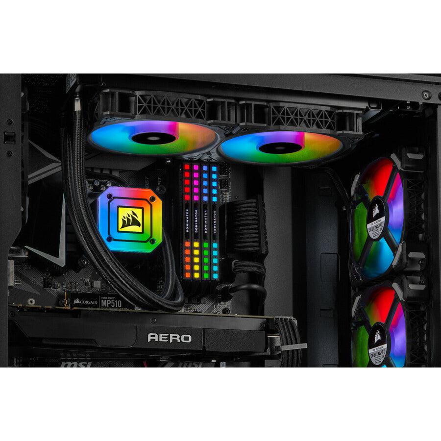 Corsair Hydro Series, Icue H100I Elite Capellix, 240Mm Radiator, Dual Ml120 Rgb Pwm Fans, Powerful Icue Software, Liquid Cpu Cooler, Cw-9060046-Ww
