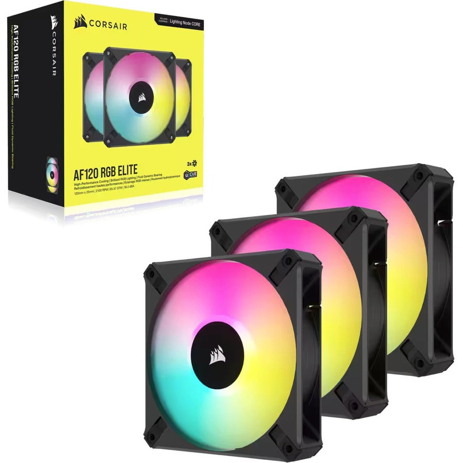 Corsair iCUE AF120 RGB ELITE 120mm PWM Triple Fan Kit - 3 Pack - 4.72 Maximum Fan Diameter